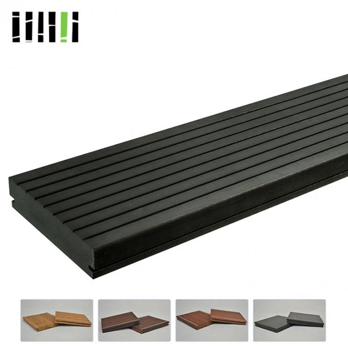 Wide Plank Interlocking Wood Tiles Carbonized Bamboo Hardwood Material 1