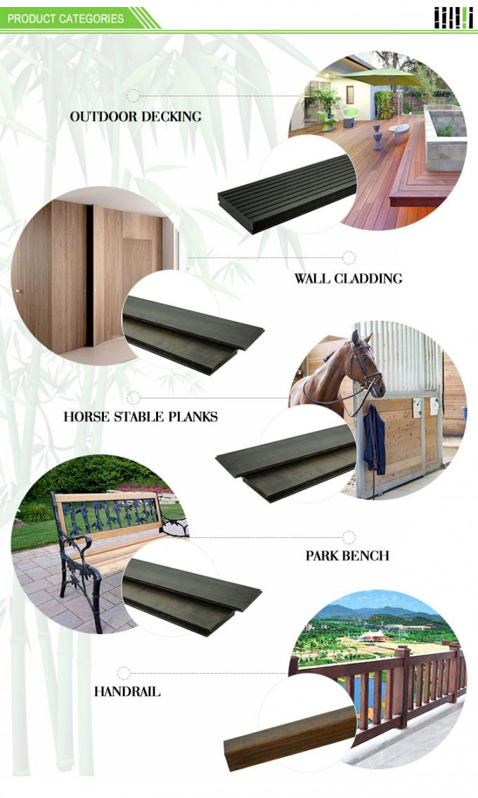 Bamboo Deck Tiles 1220 Kg/M³ 18mm High Density With Charcoal Surface Treatment 7