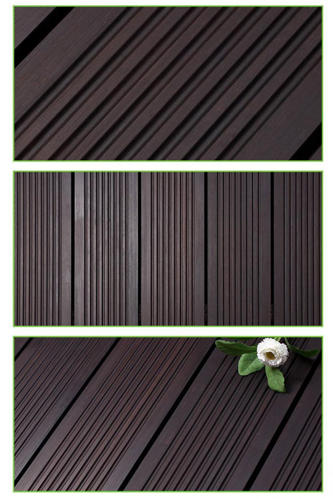 Natural Bamboo Outdoor Interlocking Tiles , Waterproof Patio Deck Tiles 3