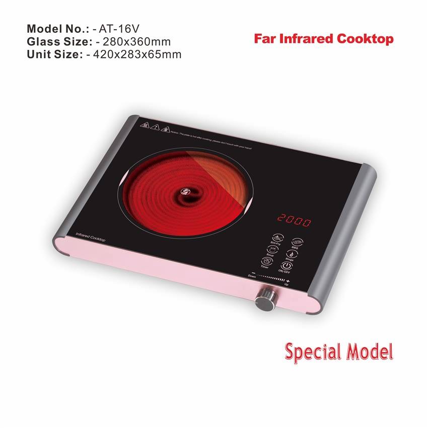 Amor new innovation infrared cooker AT-16V high quality skin touch with knob infrared hotplate