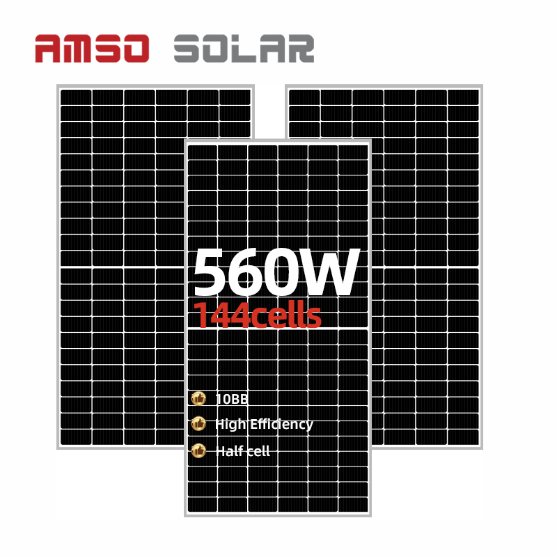 Low MOQ for Solar Panel Monocrystalline - Hot selling high efficiency good monocrystalline 530w 535w 540w 545w 550w 144 cell half cell solar panel with 182mm solar cell – Amso