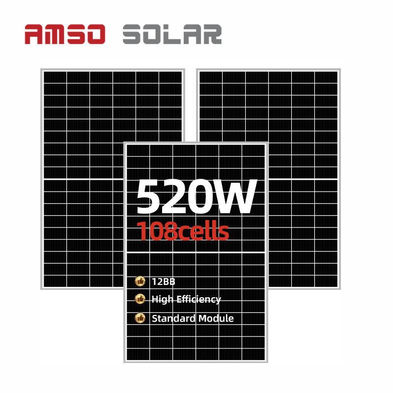 Chinese wholesale 320w Solar Panel - High efficiency good monocrystalline 520w 525w 530w 535w 540w 545w 108 cell half cell solar panel with 210mm solar cell – Amso