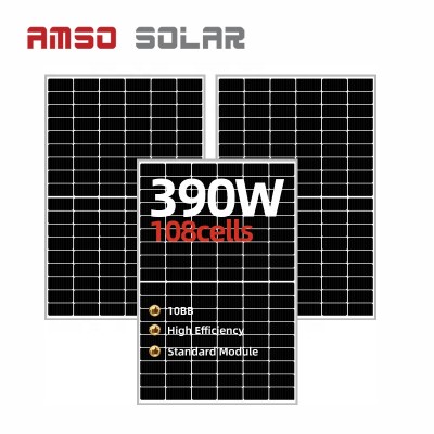 One of Hottest for Solar Panel From China - Good quality monocrystalline 390w 395w 400w 405w 410w 415w 108 cell half cell solar panel price with 182mm solar cell – Amso