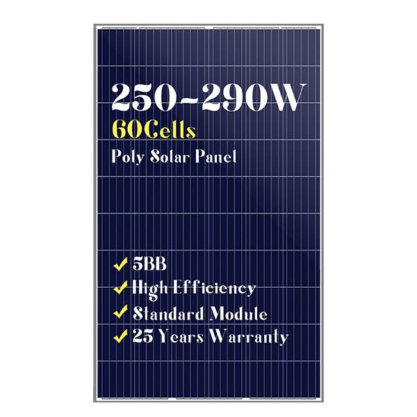 Hot New Products 12v Pv Solar Panels - 60 cells standard size poly blue solar panels 260w270w280w290w  – Amso