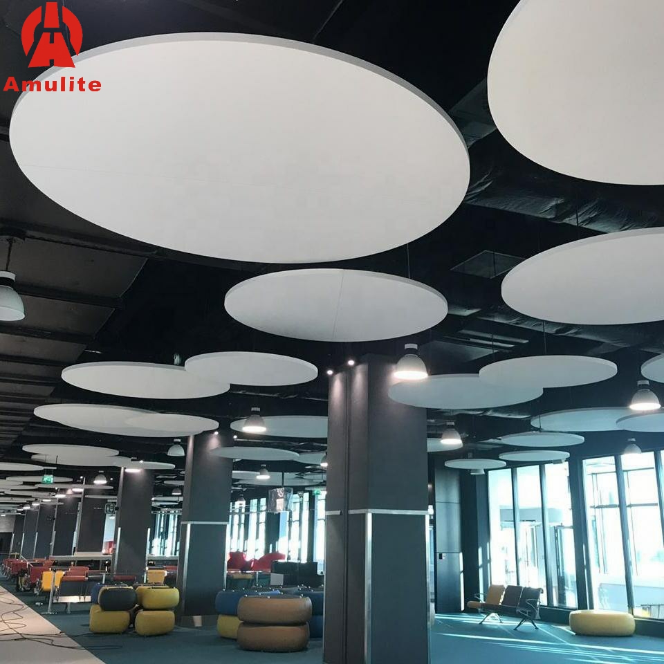 Fiberglass Acoustic Ceiling Interior Decoration Sound Acoustic Baffles Art Fiberglass Suspended Insulation Panels