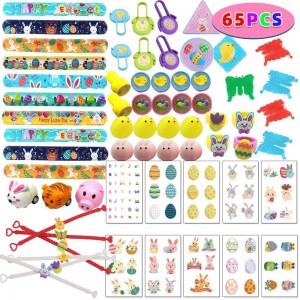 65Pcs Easter Party Favors Assorted for Kids,easter bunny stuffed toy, Return Gifts for kids