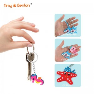 Sea Animals Keychains – Ocean Animals Keychains party favor for Kids Sea Birthday Party Supplies Classroom Rewards Carnival Prizes Set Gifts for Kids Boys Girls