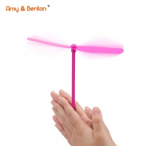 Large Bamboo Dragonfly Hand Rubbing Double Flying Leaves Plastic Bamboo Dragonfly Frisbee Toy Flying Helicopter Rotating Propeller