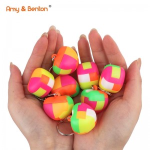 Mini Heart Shape Brain Teaser Puzzle Keyring Fidget Toys Party Bag Gift Fillers