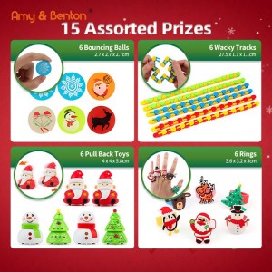 15 Kinds of Christmas Party Favors 120 Pcs Party Favors Assortment Playsets Prizes for Kids Classroom Rewards