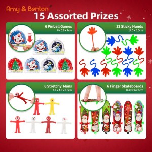 15 Kinds of Christmas Party Favors 120 Pcs Party Favors Assortment Playsets Prizes for Kids Classroom Rewards