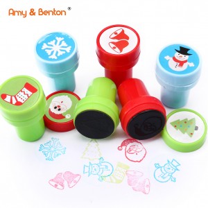 Christmas Stamps Stocking Stuffers Bright Colored Plastic Stamper Toys Children Party Favors Toys