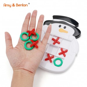 Christmas Tic Tac Toe Game Board with Snowman Penguin Shape Children Party Favors Toys