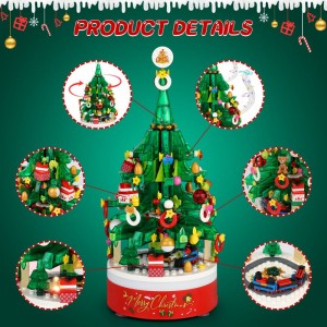 626 PCS DIY Christmas Tree Building Blocks Music Box Educational Learning Toy Sets for Boys and Girls