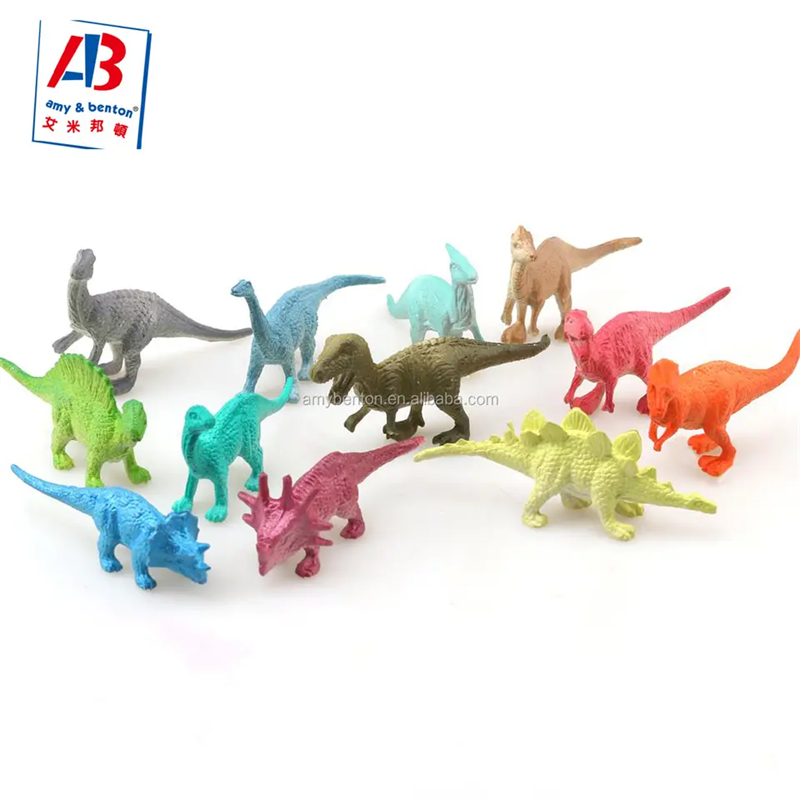 12 Packs Mini Dinosaur Figures , Plastic Dinosaurs Assorted Dinosaur Cupcake Toppers for Kids Children Toddlers