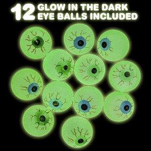 Glow in The Dark Eye Bouncing Balls 1.25 Inch High Bounce Bouncy Balls for Kids, Glowing Party Favors and Goodie Bag Fillers for Boys and Girls