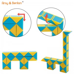 24 Blocks Mini Magic Snake Cube Twist Puzzle Fidget Toy