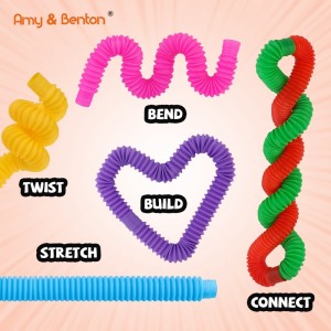 Novelty Multi-Color Pop Tubes Sensory Stress Fidget Toys