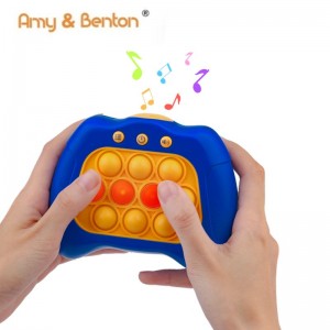 Bubble Pop Relief Stress Push the Handheld Game Console Fidget Toy Light-Up Electric Sensory Toys for Kids and Adults