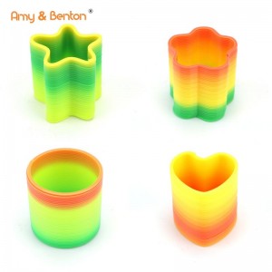 4 PCS Bright Colors and Different Shapes Rainbow Spring Toy Assortment Party Favor Toys for Kids