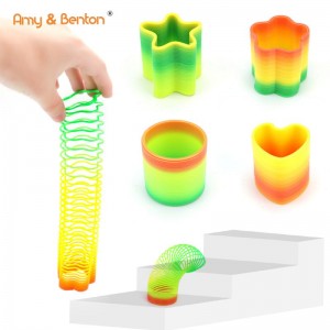 4 PCS Bright Colors and Different Shapes Rainbow Spring Toy Assortment Party Favor Toys for Kids