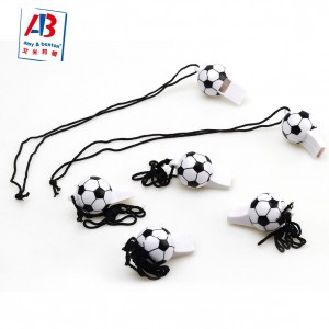 6 Pcs Soccer Party Favors Whistle Soccer Pattern Coach Referee Whistle for Kids Football Party Sports Game