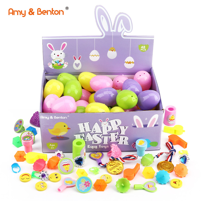 Plastic Children Bright Surprise Easter Egg Box With Small Toy Featured Image
