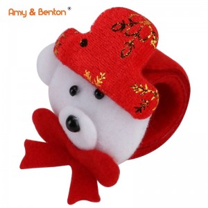 Amy&Benton Christmas Snap Bracelet Party Favors Bear Clap Circle Christmas Decorations for Girls and Boys