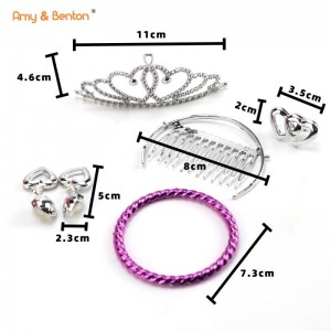 Princess Pretend Toy Girl Jewelry Dress Up Play Set Included Crowns Rings Earrings Hairpins Bracelets