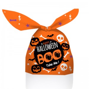 New Halloween candy and toys packaging bag with rabbit ears cute shape can be tied with bow