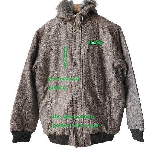 Wholesale Terra Workwear Factory - Herringbon Padded Full Opening Jacket With Hood – Anbzeng