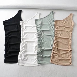 Wholesale China Womens Fashion Clothing Factory Quotes - Women Ribbed One Shoulder Slinky Dress  – Annecy Studio