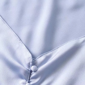 Women Textured Button Detail Puff Sleeve Blouse