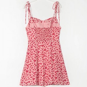 Women Ditsy Floral Smocked Back Tied Cami Dress