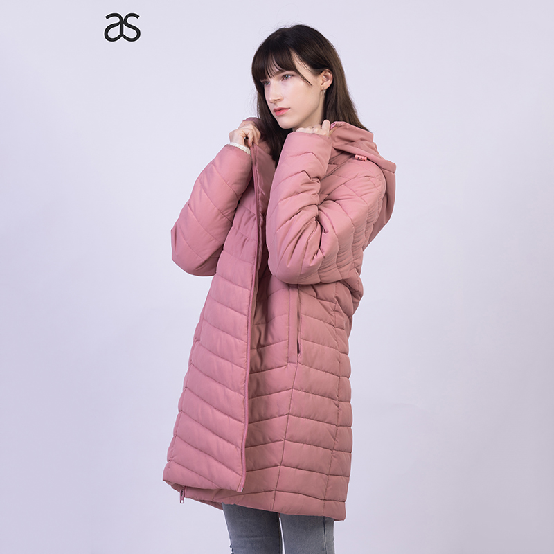 Wholesale China Full Length Trench Coat Factory Quotes - Women’s Hooded Long padded Jacket winter outwear Quilted Coat outdoor  – Annecy Studio detail pictures