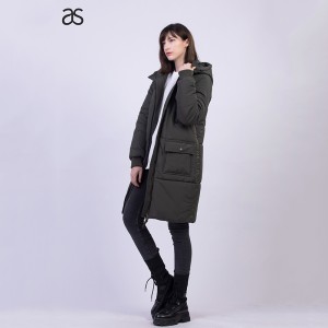 Wholesale China Waterproof Jackets Womens Trendy Factories Pricelist - Women’s Hooded Long padded Jacket winter outwear Quilted Coat outdoor   – Annecy Studio