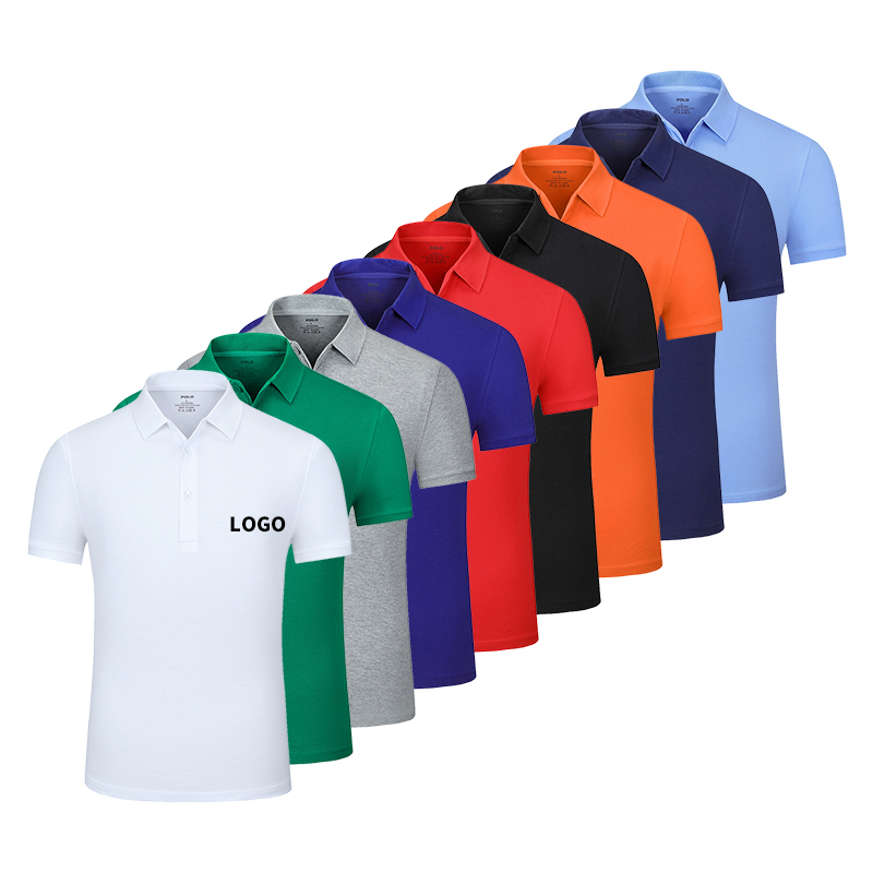 240g thick fabric regular v neck t-shirts 100% organic cotton polo shirt casual Featured Image