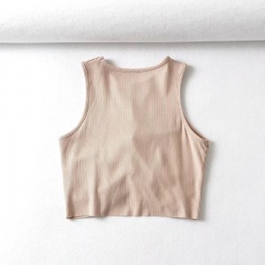 Women Ribbed Twisted Crop Tank Top