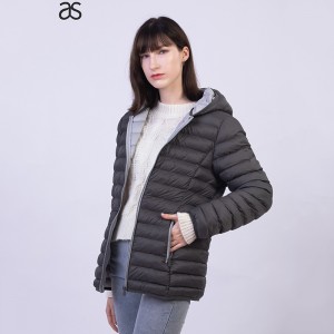 Women’s light weight Fake down Puffer Winter Outwear Quilted Hooded Girls Jacket Coat