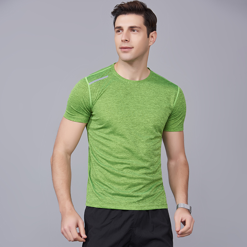 Top Quality Light Weight Cation Fabric Reflective Bar Quick Dry 5Elastic 95 Polyester Spandex Anti-UV T-shirt 1