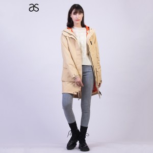 Women’s Windproof Parkas Jackets outdoor hooded classic long girls trench outwear coat
