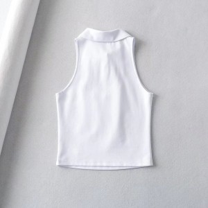 Women Cut Out Ribbed Basic Cropped Tank Top