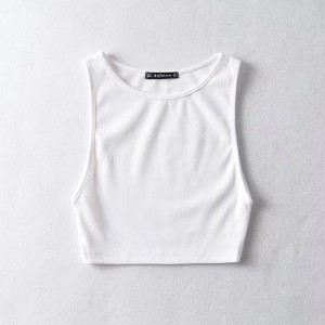 Women Ribbed Fitted Crop Tank Top