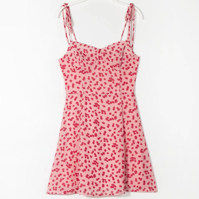 Women Ditsy Floral Smocked Back Tied Cami Dress