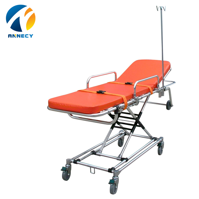 Factory wholesale Aluminum Alloy Folding Stretcher - Ems Ambulance Emergency Gurney Cot Stretcher Trolley AS001 – Annecy
