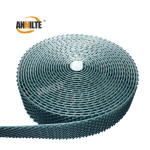 Annilte ពណ៌បៃតង Antiskid បញ្ច្រាសរាងត្រីកោណ sawtooth បញ្ជូនខ្សែ PVC Polishing Saw Tooth Conveyor Belts