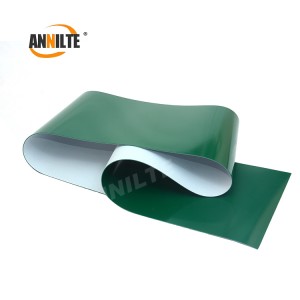 Annilte Hersteller Grünes PVC-Förderband, glattes, flaches Förderband zu verkaufen