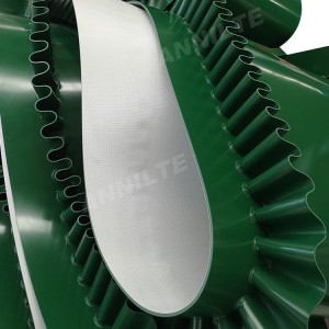 Annilte green pvc corrugated sidewall conveyor belt add baffle