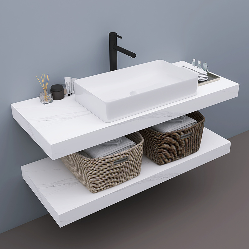 Solid Surface Wall Mounted Vanity Top Basin Lavabo Calacatta Marble Wash Basin Cabinet Ceramic Bathroom Sink