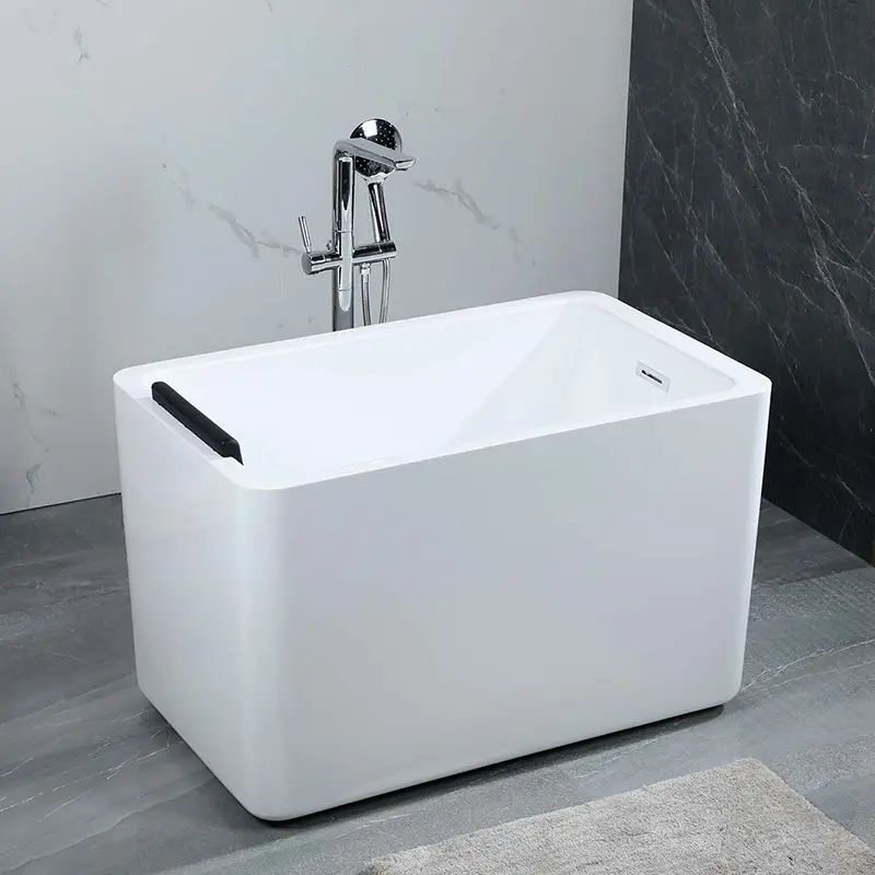 Wholesale Single Acrylic Square Deep Mini Bathtub Modern Bathroom Small Free Standing Bath Tub